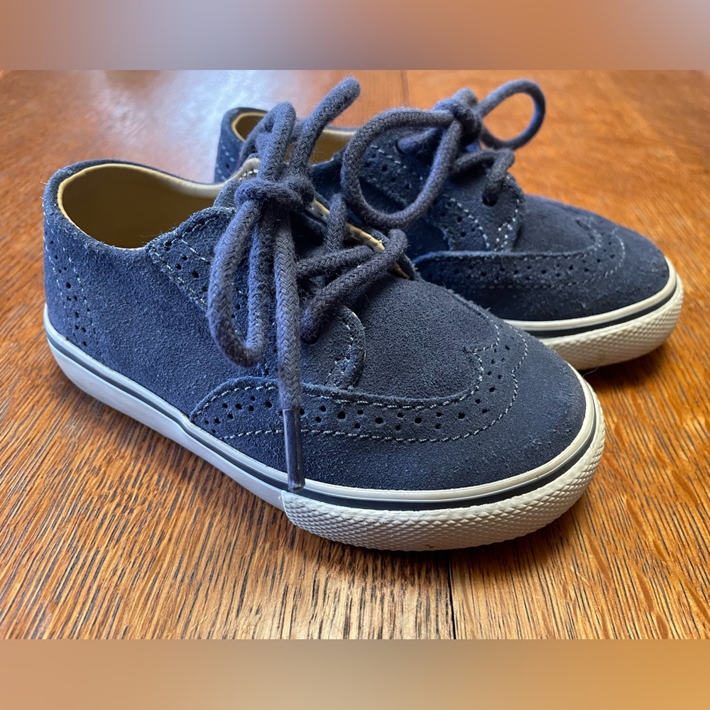 Janie and Jack Navy Suede Wingtip Dress Shoes